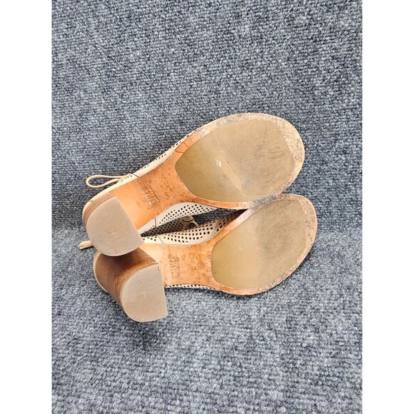 Frye Gabby Ghillie Perforated Peep Toe Heels Lace-Up 7.5 - Picture 5 of 6